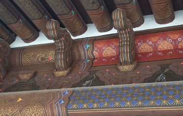 Donghaksa Temple roof decoration detail