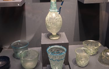 Glass cups and bottle