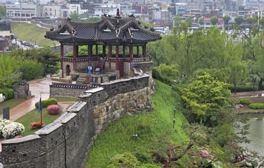 Hwaseong Fortress wall view