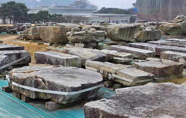 Masonry remains from the site