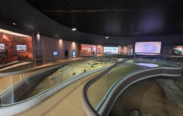 Museum view from raised walkway