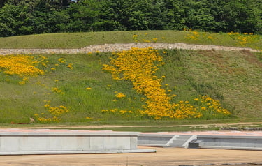 Naseong City Wall and partial view of the Neungsan-ri temple remains