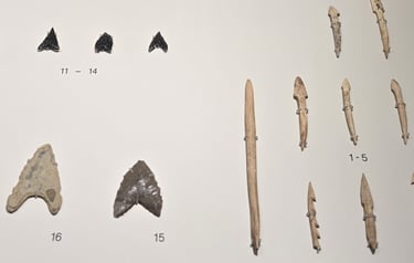 Neolithic arrowheads and barbed points