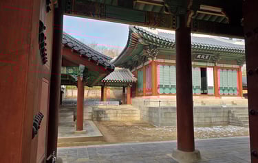 Gate view of palace buildings