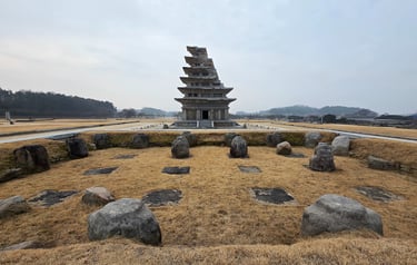Western stone pagoda reconstruction and archaeological remains