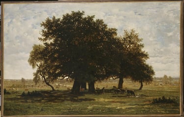 Théodore Rousseau. Groupe de chênes