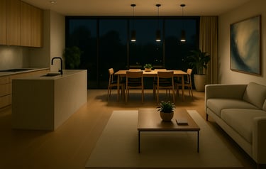 Minimalistisches Interior Design mit Naturbezug