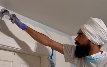 Trim and wall painting in White Rock . Sharp lines