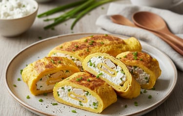 Recette airfryer minceur : roulé d’omelette protéiné sous 300 calories