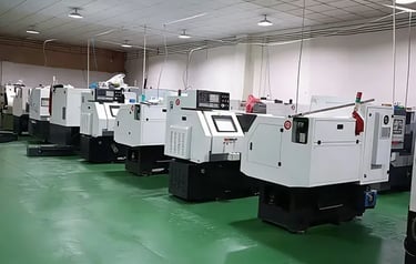 CNC milling machine with precision machining operation on titanium parts