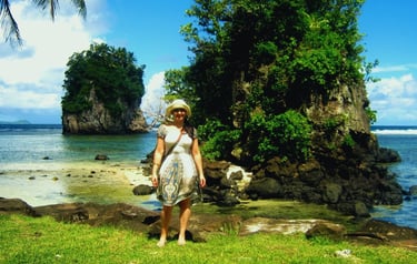 Vista da Tow Dollar beach Samoa