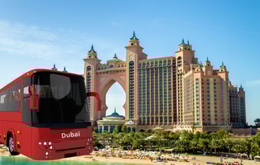 foto representando o tour do big bus em dubai com vista para o palm atlantis