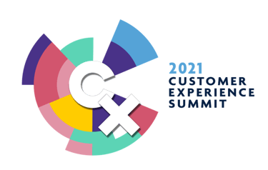 a colorful circular logo with the words customer experience summit