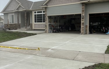 new driveway installation at residential home