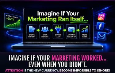 automate social media marketing, create content, grow audience, capture leads