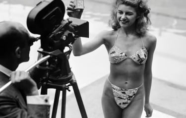 Michelle Bernardin was the first to pose in a bikini in 1946.