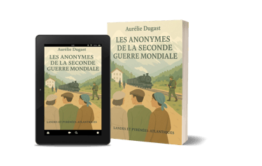 Mockup du roman historique "Les anonymes de la seconde guerre mondiale" de l'auteure Aurélie Dugast