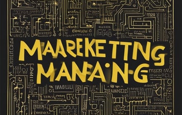 Wooden letters arranged to spell the word 'MARKETING' on a black textured background.