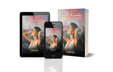 Mockup ebook et broché de "Bulle de Savon", l'autobiographie d'Elisabet Guillot.