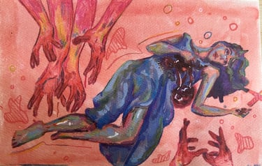 Original Takara Welter Gouache Painting on Paper titled, "Dido"