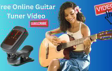 Smiling musician demonstrating guitar tuning while playing instrument