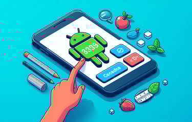 a person holding a phone with a calculator on it