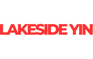 Lakeside Yin business name logo in bold, modern typography, symbolizing mindfulness, balance, and the calm essence of yoga