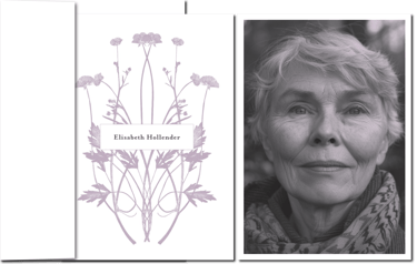 Zwei korrespondierende Gedenkkarten mit zartem Blumenmotiv und Foto des verstorbenen Menschen