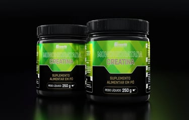 Dois potes de creatina monohidratada Growth Supplements, suplemento alimentar em pó de 250g.
