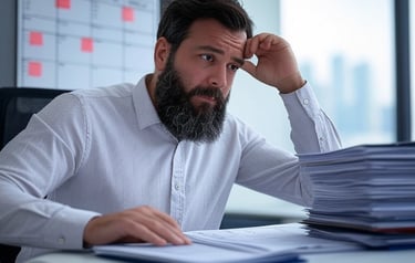 comptable préoccupé soucieux mais solution grace a 101business