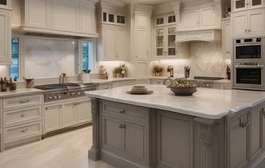 Elegant kitchen decor items showcased together.