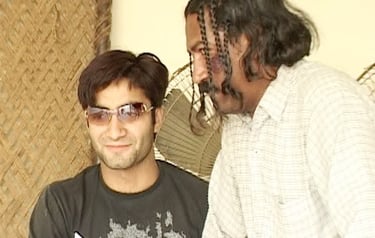 Naghman Saleem During Shoot of Punjabi Drama (Kichrdi 2006) with Zakir Sayeen
