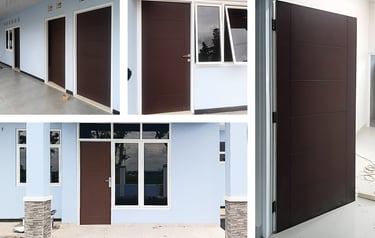 Pintu Solid Wood Panel untuk proyek LANUD Surade - Sukabumi, Jawa Barat