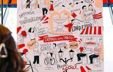 large fresco representing values