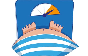 a person with their feet on a scale