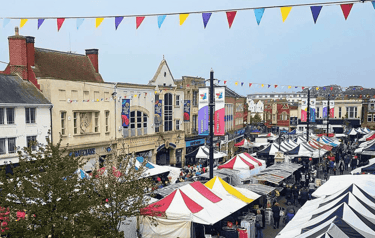 Loughborough Market Place 2025 – Historic Market Charter 1221