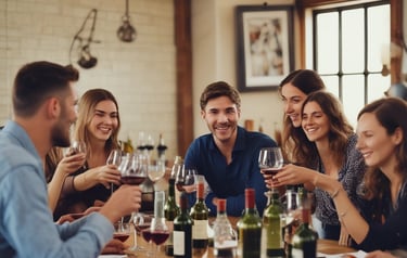 Close-up of handmade crafts displayed on a wooden table with natural light.