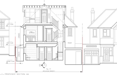 Conservation area house proposed section