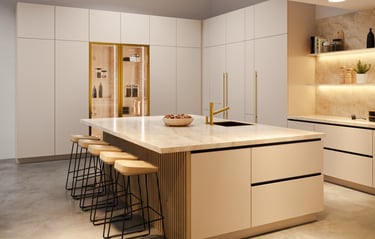 Modern kitchen design beige color