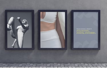 Mockups de tres banner para marca de athleisure