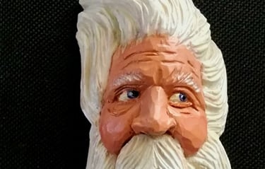 Hand carved in basswood, old man with beard, by James Snith