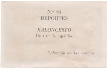 1956 Ferca Deportes #94 Baloncesto A shot from behind basketball cromos card