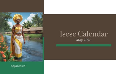 Isese calendar may 2025 - Oshun, Ifa, Ogun, Sango, Olokun, Yemoja, Obatala - Orisha's worship day
