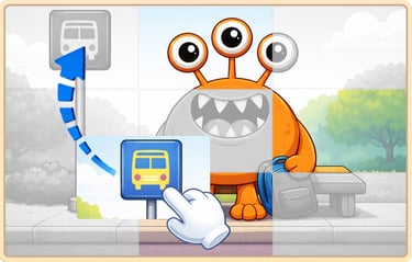 drag puzzle piece in kids puzzle game