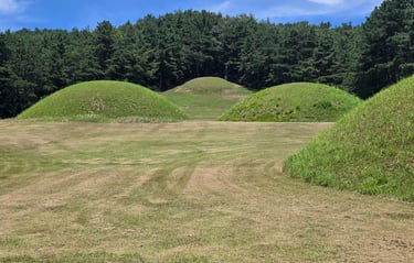 View of central royal tombs