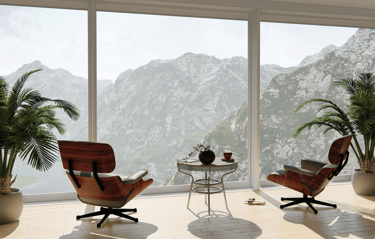 Intérieur d'appartement, aménagement  épuré et harmonieux