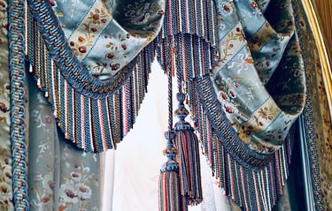 Blue luxury curtains