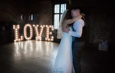 newly-weds having their first dance at Tudor Barn Eltham