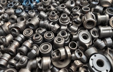 Industrial machinery operating in a modern factory setting with workers in safety gear.