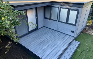light grey composite annex building